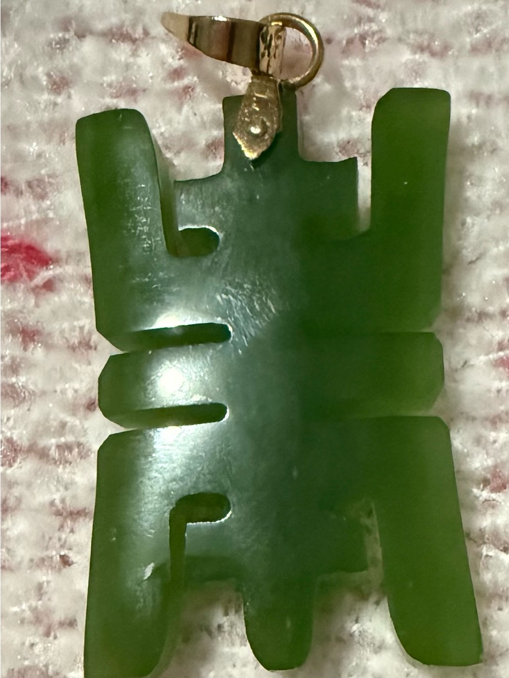Green Carved Jade Pendant Necklace